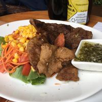mock meat at Isla Grill in Puerto Ayora