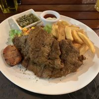 Grilled soy meat at Isla Grill in Puerto Ayora