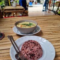 Green curry at Secret Garden Vegan Restaurant in Chiang Mai