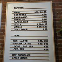 Regular menu plus a changing menu of specialty combos. at Gallery Coffee Roasters  in Woodland