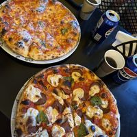 Margarita an pepperoni   at Top Pizza in Ljubljana