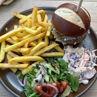 Vegan burger  at The Greenhouse in Lynton