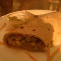 vegan wrap w/sauteed veggies, guacamole, pesto at El Manso Boutique Hostel Restaurant in Guayaquil