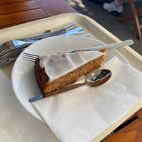 Vegan carrot cakee  at Buvette du Port-Choiseul in Versoix