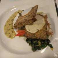 tempeh picatta at Rayen Vegano in Madrid