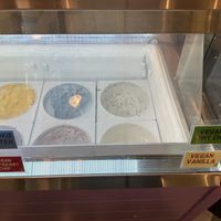 3 vegan flavors: Raspberry Chip; Mint Chocolate Chip ; Vanilla    at Smusht in Port Washington