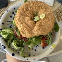 Self assembled GF bagel  at Random Bagel Bar in Orvenyes