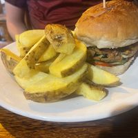 Vegetable hamburger  at Machnoo Local Restaurant in Zanzibar