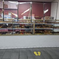 The top two shelves are vegan at Ronald's Donuts in Las Vegas
