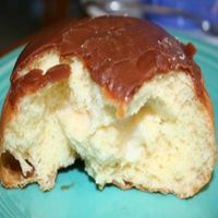 Chocolate glazed with soy custard filling at Ronald's Donuts in Las Vegas