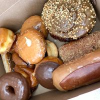Assorted vegan doughnuts at Ronald's Donuts in Las Vegas