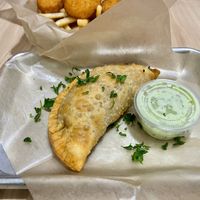 Chick’n and potato empanada - delicious!  at A Lo Vegano Orlando in Orlando