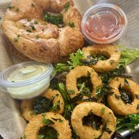 Ham and cheese croissant and calamari   at A Lo Vegano Orlando in Orlando