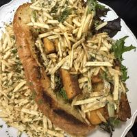 Fish sandwich (fish is made from heart of palm)  at A Lo Vegano Orlando in Orlando