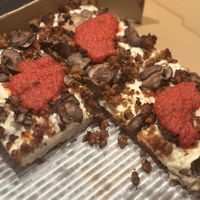 Vegan cheese and plant based crumble  at 8Mile Pizza in Toronto