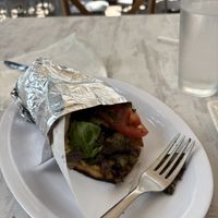 Grilled veggie wrap w  fava bean hummus  at Oliv Pit Athenian Grill in Boca Raton