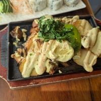 Loaded potatoes... also incredible! at Tane Vegan Izakaya in Palo Alto