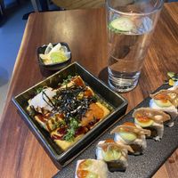 Cucumber Water AND Agedashi Tofu (Devoured It ALL) 😛  at Tane Vegan Izakaya in Palo Alto