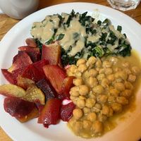 Trio plate at Peace Natural Vegan Food in Berkeley