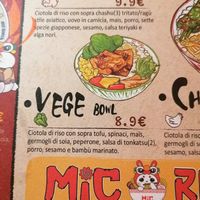 Vege bowl ingredients at Mic Ramen in Bergamo