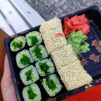 Wakame on the left, California mix at Fuku - Wok & Sushi in Prague