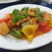Fried fake sticky 'chicken/pork' quite fatty - 7/10 at Hoà in Ho Chi Minh City