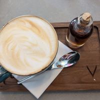 Almond milk latte at Venue - Dusni in Prague