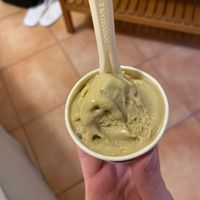 Vegan pistachio. 6-8 flavours available without milk   at Gelateria Lapecoranera in Brescia