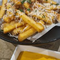 Curry fries with curry mayo at Roots Bistro KL in Kuala Lumpur