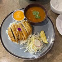 Japanese curry rice with crispy fresh lion’s mane at Roots Bistro KL in Kuala Lumpur