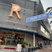 The facade and street name at Roots Bistro KL in Kuala Lumpur