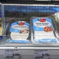 The part of vegan cheeses in Veritas at Veritas in Premia De Mar