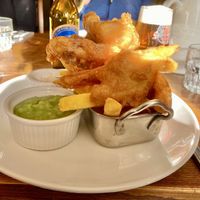 Delicious Banana Blossom ‘ fish and chips’ 🌞🌞🌞🌞🌞  at The Bridport Arms in Bridport