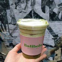 bambi matcha - salted macadamia foam, almond milk at Balibola in Melbourne