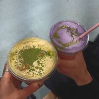 mango foam matcha and purple sweet potato at Balibola in Melbourne