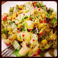 the highlight for us was this huge vegan cheese salad. at CHOICE in Kyoto