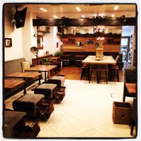 lots of space and seats, very cozy, stylish, and relaxed atmosphere. at CHOICE in Kyoto