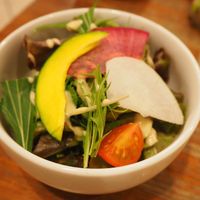 salad, served with omurice at CHOICE in Kyoto