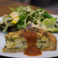 Vegan cheese quiche. at CHOICE in Kyoto