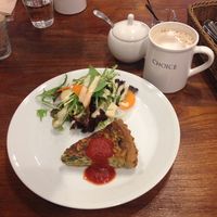 quiche and coffee combo at CHOICE in Kyoto