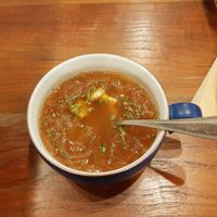 Onion soup with smoked cheese! at CHOICE in Kyoto