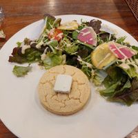 Pancakes and salad at CHOICE in Kyoto