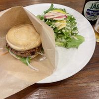Burger and salad.   at CHOICE in Kyoto