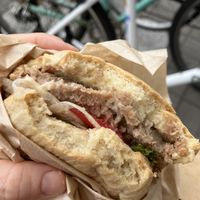 My vegan cheeseburgerr  at CHOICE in Kyoto