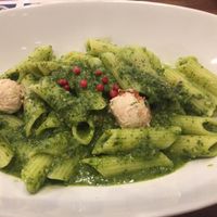 Pasta genovese w veg cheese at CHOICE in Kyoto