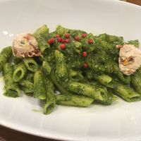 Spinach and chlorella pasta very good  at CHOICE in Kyoto