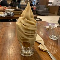 Sprouted brown rice milk and amazake soft serve at CHOICE in Kyoto