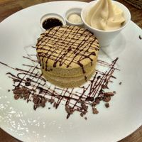 Chocolate panckakes with ice-cream and cheese at CHOICE in Kyoto