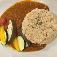 Vegetable curry and rice at CHOICE in Kyoto