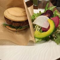 Vegan cheeseburger  at CHOICE in Kyoto